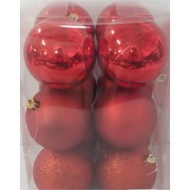Boîte de 12 boules de Noël - Grossiste pour fleuriste déco rose éternelle