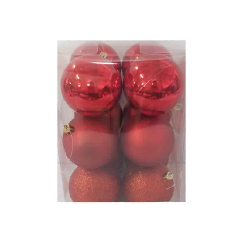 Boîte de 12 boules de Noël - Grossiste pour fleuriste déco rose éternelle