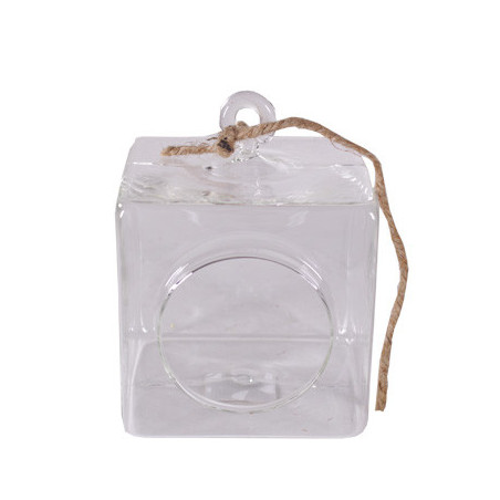 Terrarium carrée avec corde Layda - décoration fleuriste