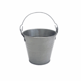 Seau en zinc naturel avec anse plusieurs tailles