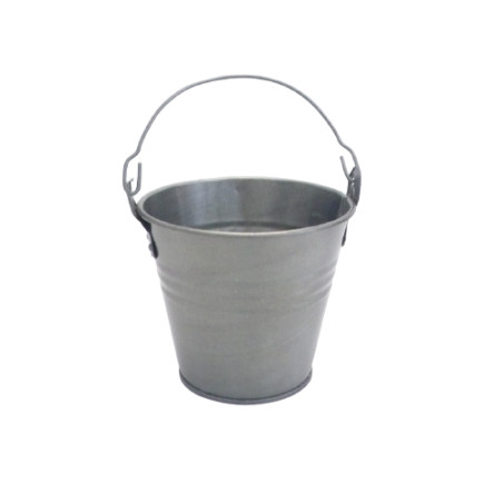 Seau en zinc naturel avec anse plusieurs tailles