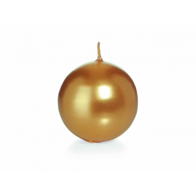 Bougie boule dorée - Grossiste Noël décoration fête bougies déco