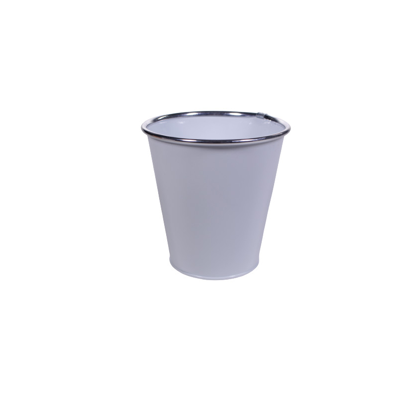 Cache-pot zinc avec bague Helon - Grossiste Renaud fleuriste décoration