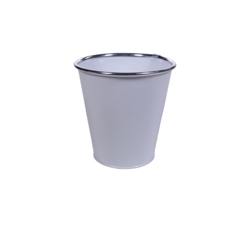 Cache-pot zinc avec bague Helon - Grossiste Renaud fleuriste décoration