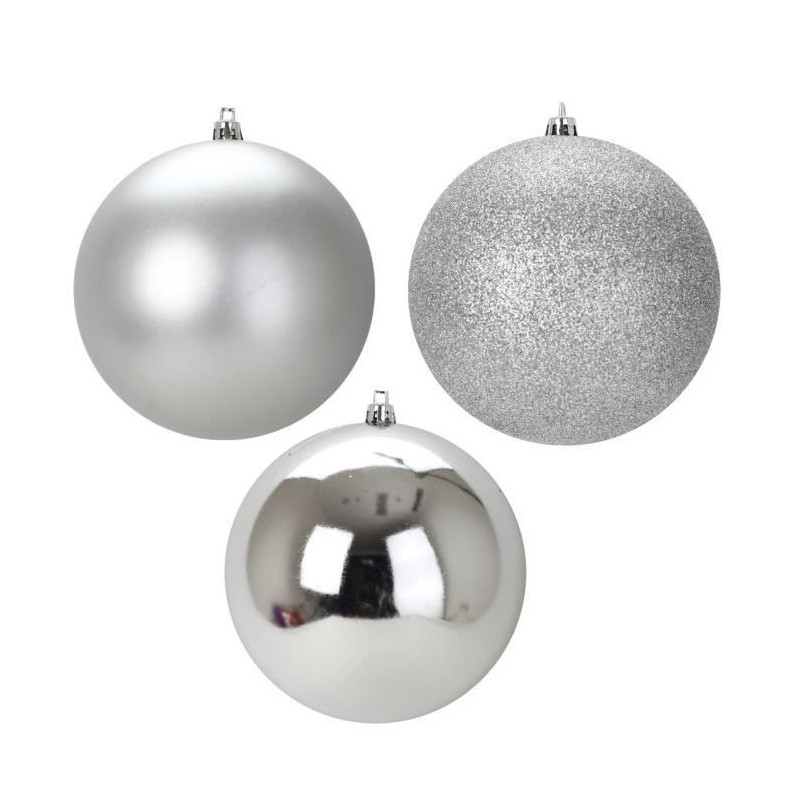 Boule de nöel à suspendre D. 20cm x 12 - Plusieurs coloris - décoration noel