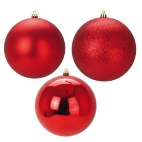 Boule de noel à suspendre D.12cm x 6 - plusieurs couleurs - grossiste fleuriste