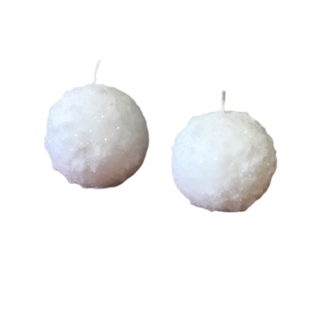 4 bouges Schneeball - Grossiste fleuriste décoration Noel neige bougie
