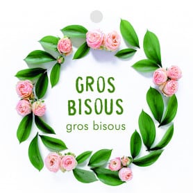 12 cartes de circonstance carrées Gros bisous - Grossiste fleuriste