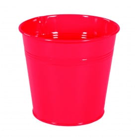 Cache-pot en zinc rouge...