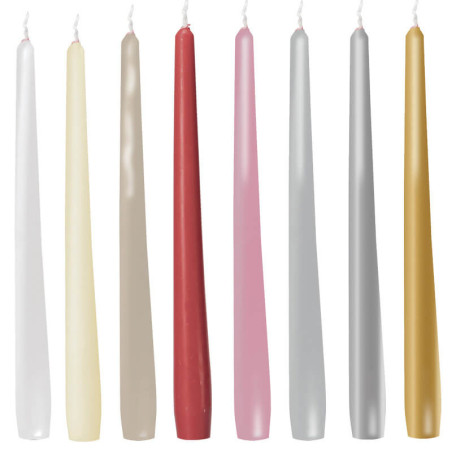Bougie Flambeau - 250 x 23 mm - Plusieurs couleurs - grossiste fleuriste