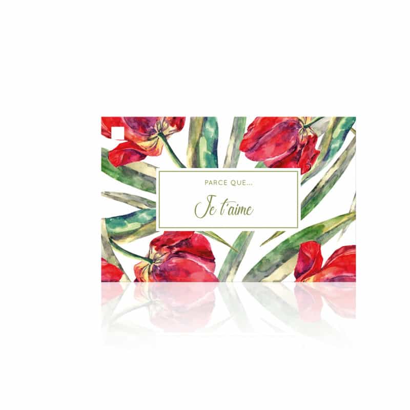 10 cartes de circonstance Je t'aime - Grossiste fleuriste déco St Val