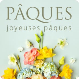 Etiquettes adhésives "joyeuses Pâques" Loia D.35x35mm- grossiste Pâques