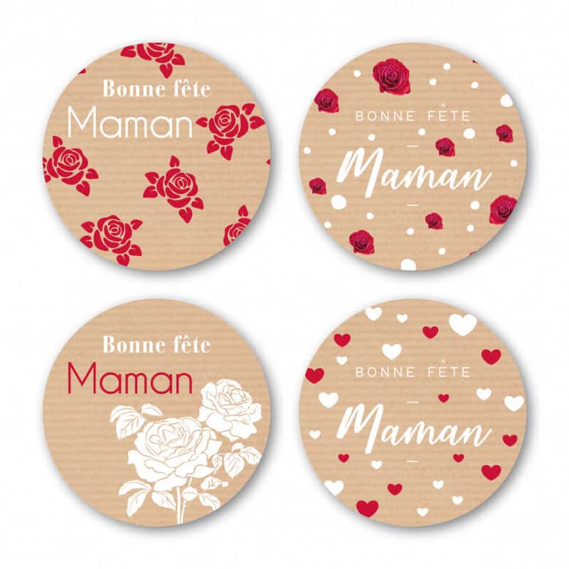 Etiquettes Adhesives Bonne Fete Maman Ray Fleuristerie