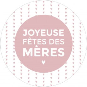 Étiquettes ronde "Joyeuse fête des mères" - Sully - Fleuristerie.