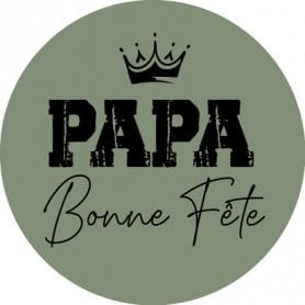 Etiquette adhésive ronde "Papa bonne fête" - Kako