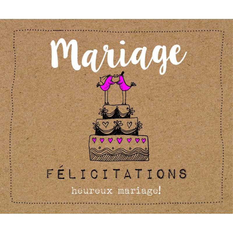 Carte perforée "félicitations mariage" Yaum - grossiste carterie fleuriste