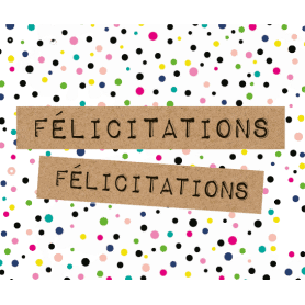 Carte perforée "félicitations" - grossiste carterie célébration Renaud