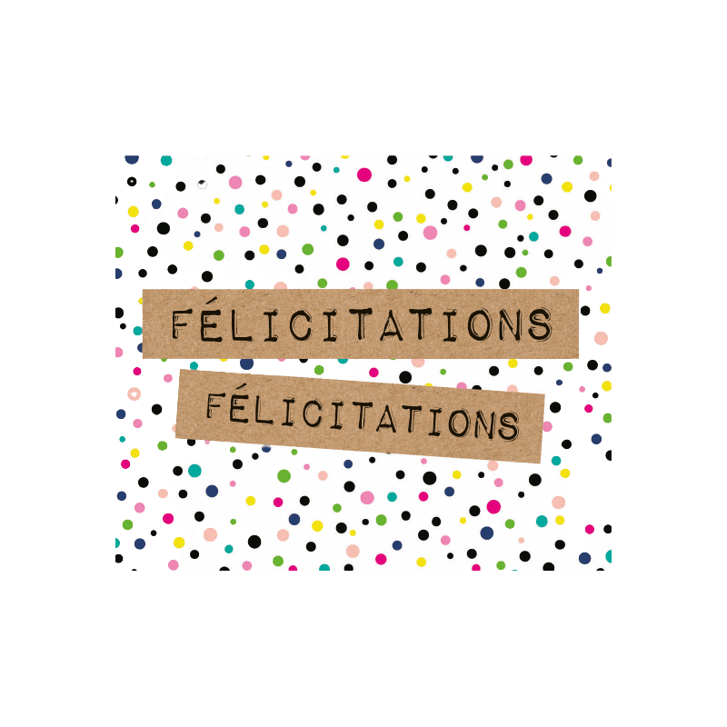 Carte perforée "félicitations" - grossiste carterie célébration Renaud