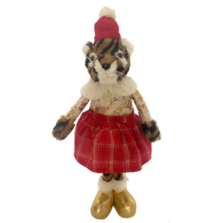 Tigre en costume de Noël - Grossiste fleuriste décoration animaux