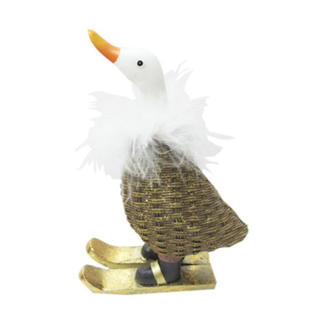 Canard sur ses skis - Grossiste fleuriste décoration animaux Noël