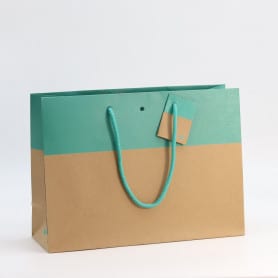 10 sacs en kraft turquoise...