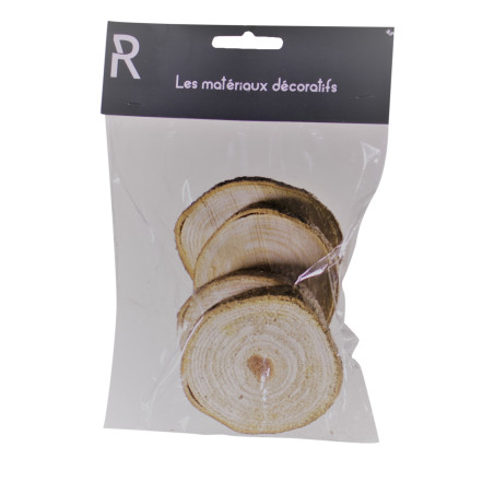 Tranche bois 7-10 cm - Sachet de 4 pièces - grossiste décoration