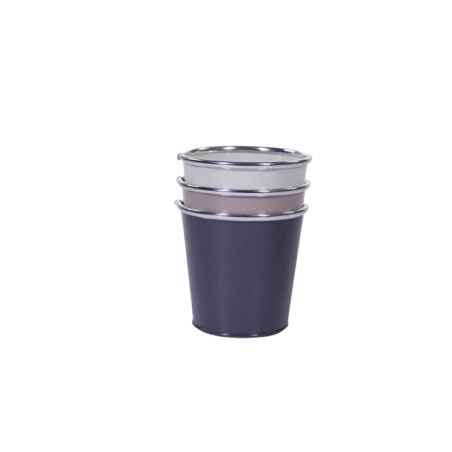 Assortiment de pot zinc gris Schnik - grossiste fleuriste accessoires