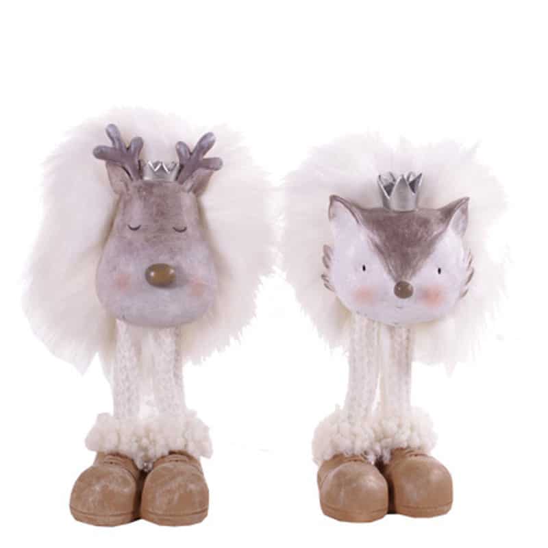 Renne et renard fourrure - Grossiste fleuriste décoration animaux Noël Renne et renard fourrure - Grossiste fleuriste décoration animaux Noël