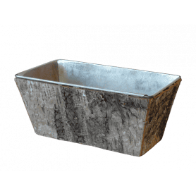 Jardinière zinc rectangle écorce - grossiste accessoires fleuriste