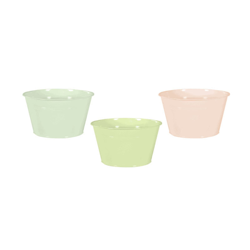 Coupe zinc nuances de vert - D. 19cm x H. 8cm - grossiste fleuriste Coupe zinc nuances de vert - D. 19cm x H. 8cm - grossiste fleuriste