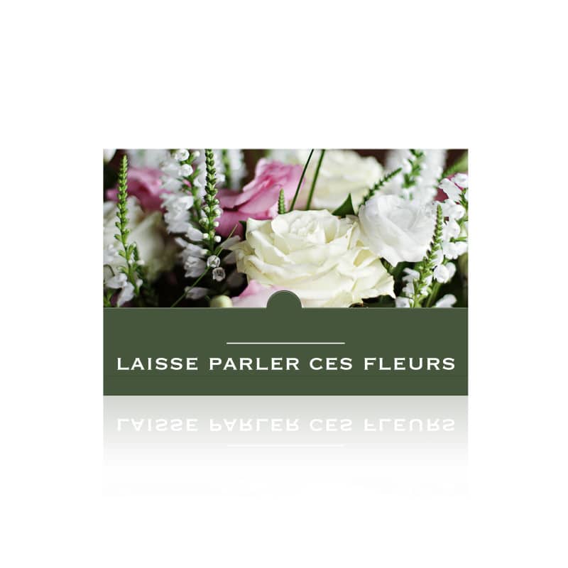 Carte grande taille " laisse parler ces fleurs" - x10 - grossiste carterie fleuriste