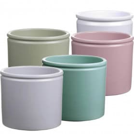 Pot céramique Lucca - D.14cm x H. 12cm - Plusieurs coloris - grossiste pot céramique