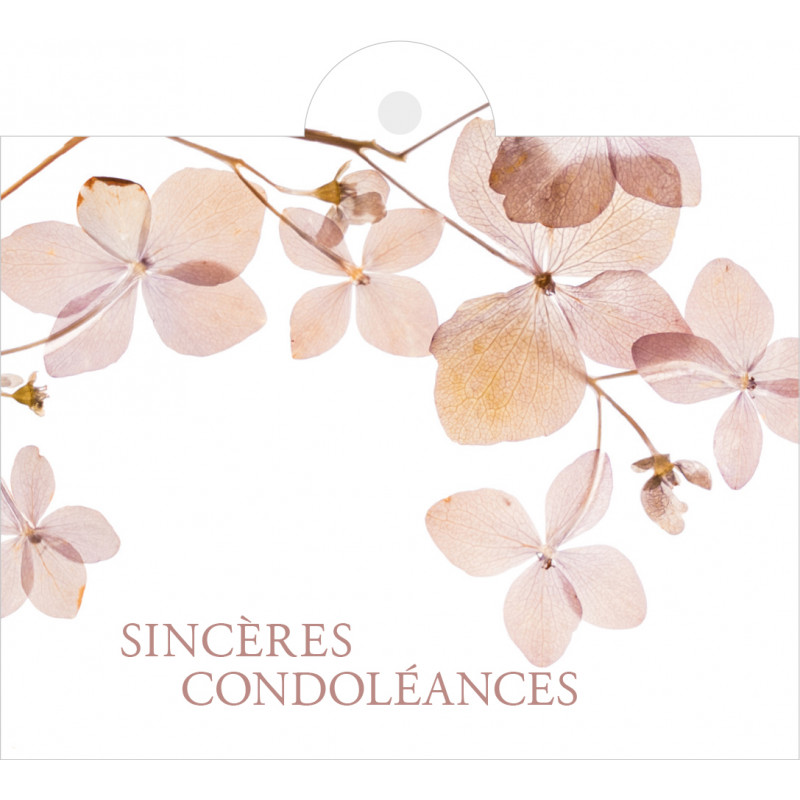 Carte + enveloppes "sincères condoléances" x 12 - grossiste fleuriste