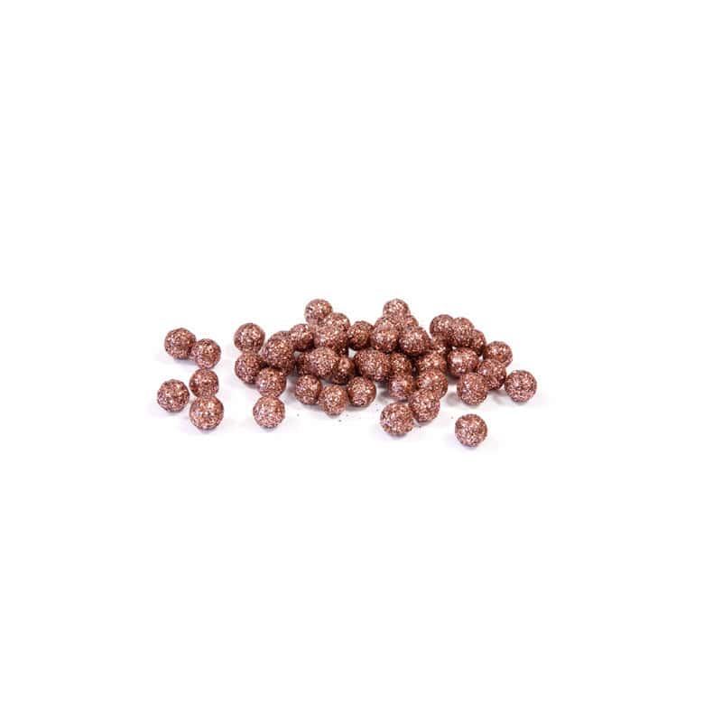 Boite de boules décoratives paillettes rose - grossiste fleuriste Boite de boules décoratives paillettes rose - grossiste fleuriste