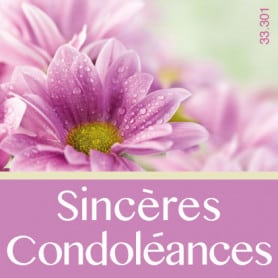 Etiquettes adhésives "Sincères condoléances" - grossiste carterie deuil