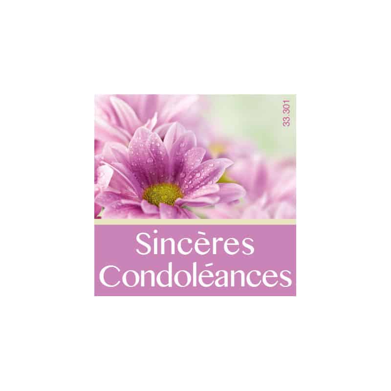 Etiquettes adhésives "Sincères condoléances" - grossiste carterie deuil