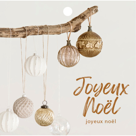 Carte carrée "Joyeux Noël" 12 pièces - Massyla