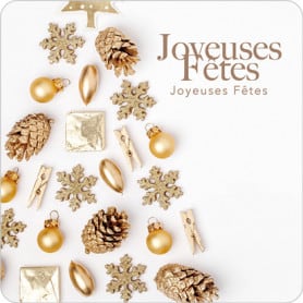 Etiquettes carrés "Joyeuses fêtes" Moah - grossiste carterie noel