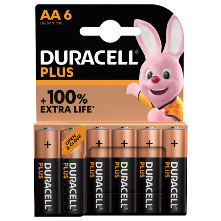 Piles Duracell+ x6 LR06 AAB6 - Piles5