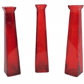 Soliflor rouge  D. 3 x H. 23 cm verrerie grossiste