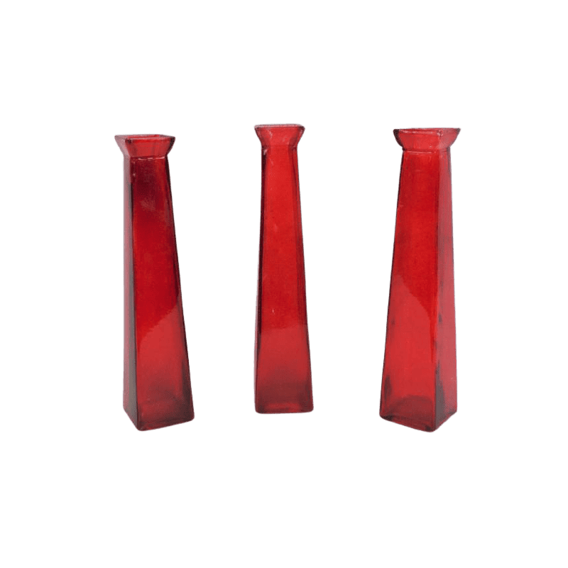 Soliflor rouge  D. 3 x H. 23 cm verrerie grossiste