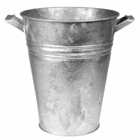 Seau en zinc naturel avec anses 3 tailles