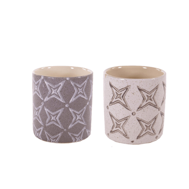 Pot cylindre avec motifs étoiles - Grossiste fleuriste contenant compo Pot cylindre avec motifs étoiles - Grossiste fleuriste contenant compo