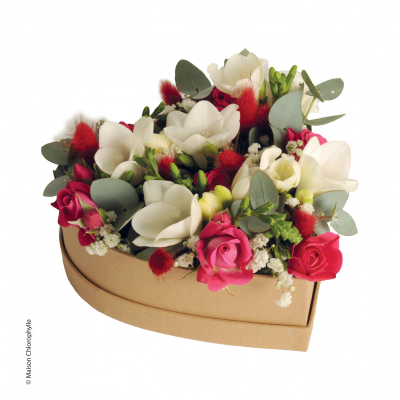 Boîte coffret cœur - Emballage St Valentin grossiste fleuriste deco