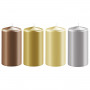 Bougies cylindriques métallisées Izmir x16 - 4 coloris