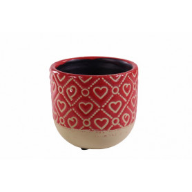 Coupe ronde bicolore en céramique - Grossiste pot de fleurs décoration