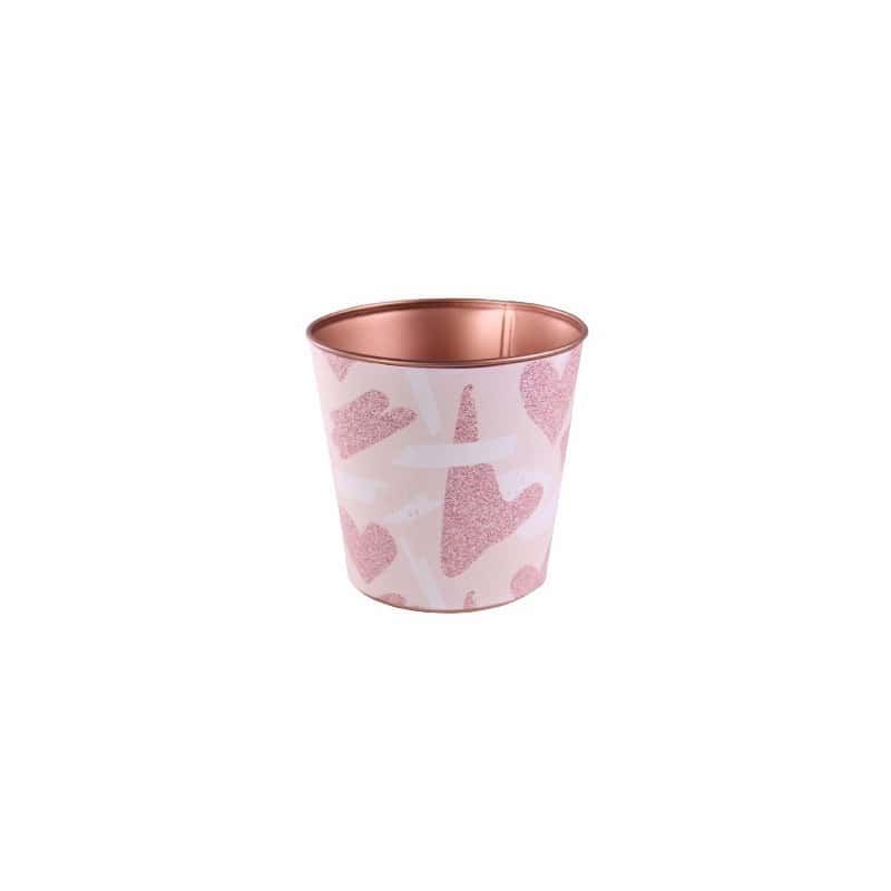 Cache-pot rond zinc - Grossiste fleuriste pot de fleurs décoration