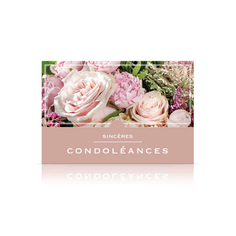 Cartes de deuil roses pour fleuriste x10