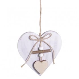 Coeur à suspendre en bois - Grossiste décoration Saint-Valentin