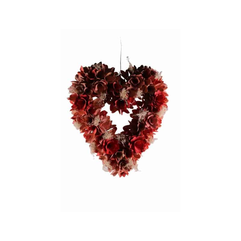 Grande couronne de fleurs séchées - Grossiste fleuriste St Valentin